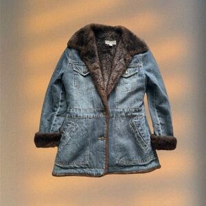 Marvin Richard Denim Jacket with Fur Trim